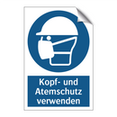 Kopf- und Atemschutz verwenden