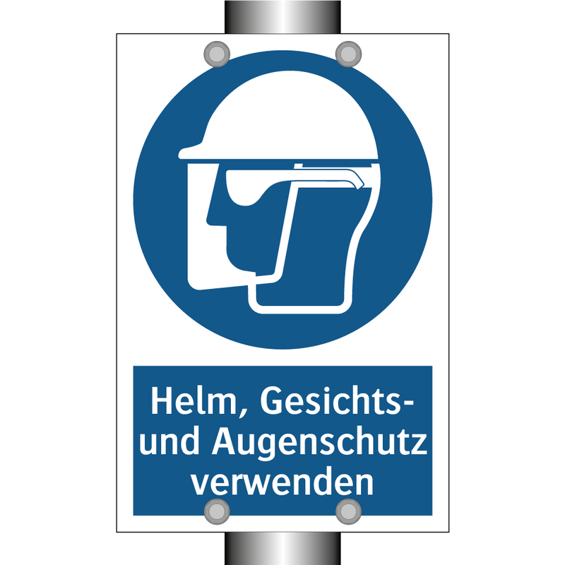 Helm, Gesichts- und Augenschutz verwenden