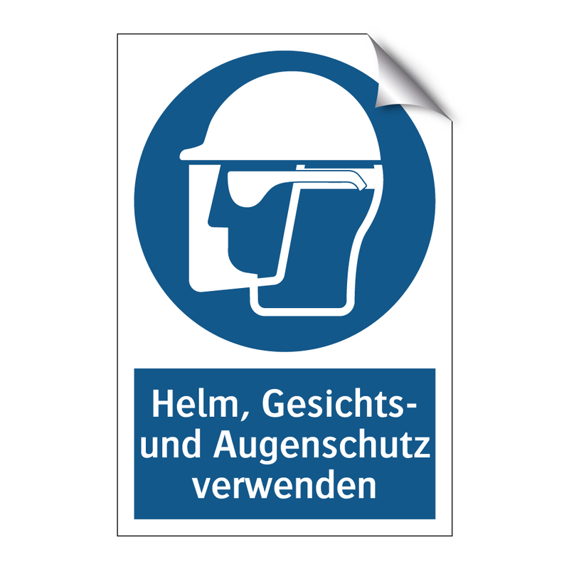 Helm, Gesichts- und Augenschutz verwenden