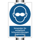 Verwenden Sie weitgehend lichtundurchlässigen Augenschutz