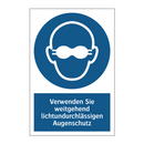 Verwenden Sie weitgehend lichtundurchlässigen Augenschutz