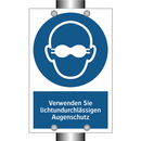 Verwenden Sie lichtundurchlässigen Augenschutz