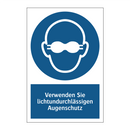 Verwenden Sie lichtundurchlässigen Augenschutz