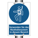 Verwenden Sie das Rückhaltesystem in diesem Bereich