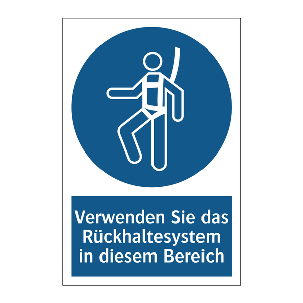 Verwenden Sie das Rückhaltesystem in diesem Bereich