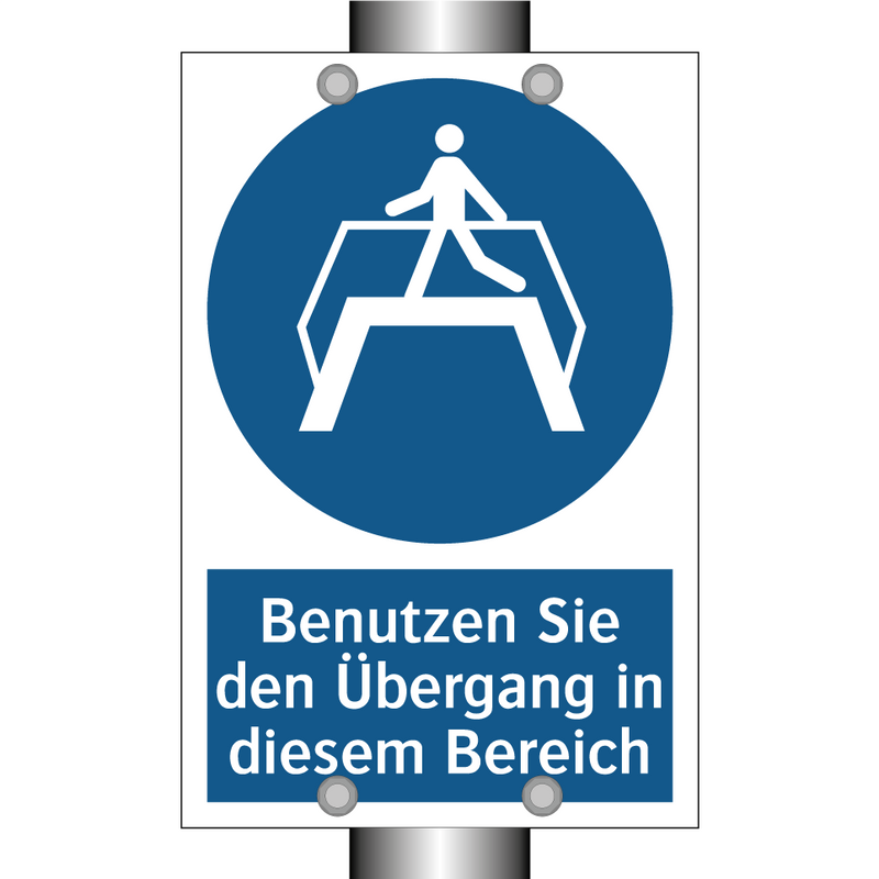 Benutzen Sie den Übergang in diesem Bereich