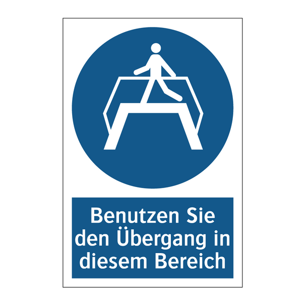 Benutzen Sie den Übergang in diesem Bereich