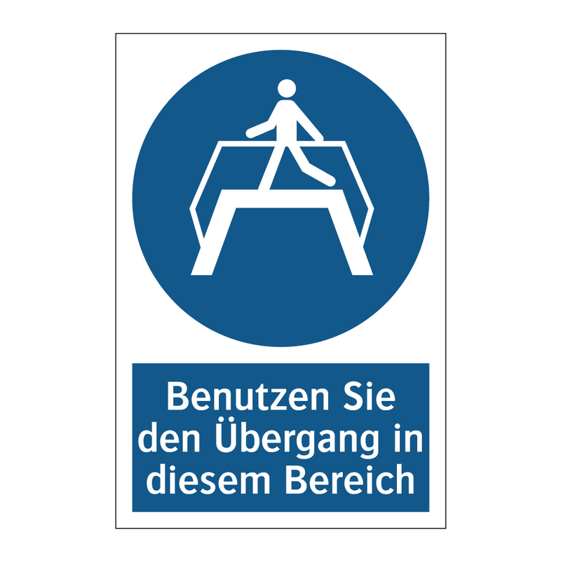 Benutzen Sie den Übergang in diesem Bereich