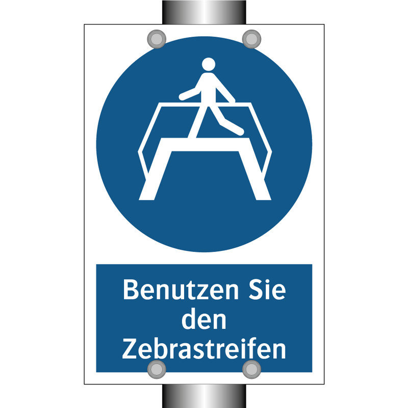 Benutzen Sie den Zebrastreifen