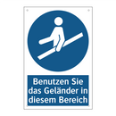 Benutzen Sie das Geländer in diesem Bereich