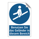 Benutzen Sie das Geländer in diesem Bereich