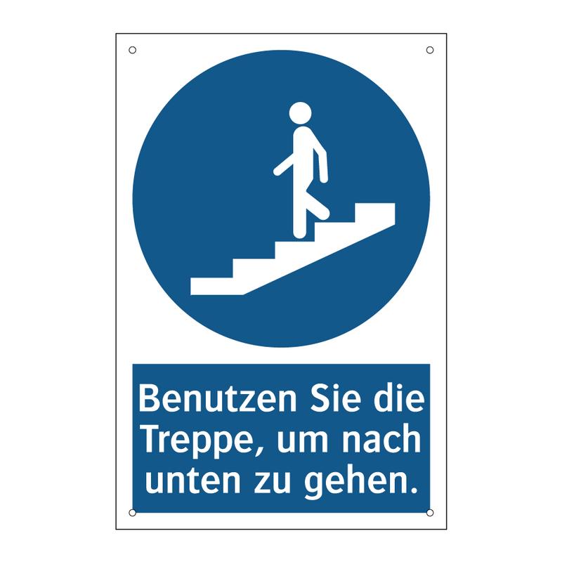 Benutzen Sie die Treppe, um nach unten zu gehen.
