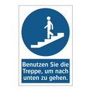 Benutzen Sie die Treppe, um nach unten zu gehen.