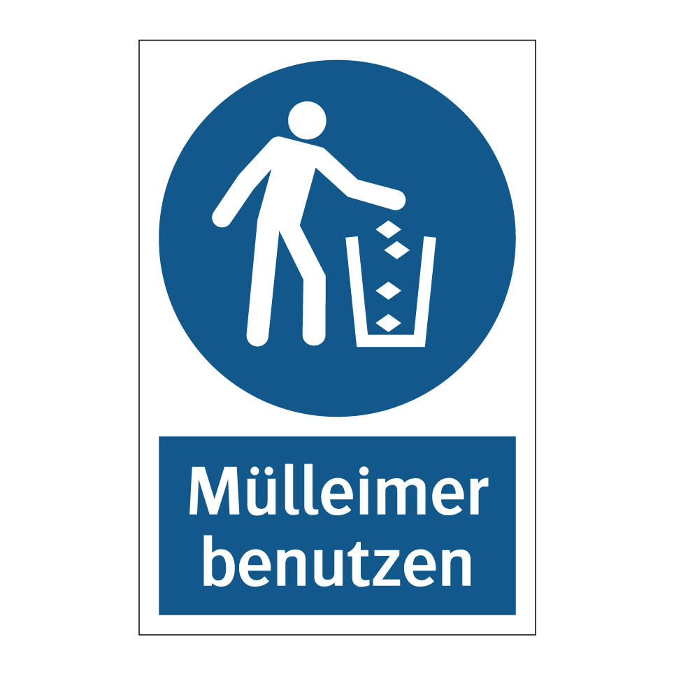 Kauf Mülleimer benutzen schild | SignOnline | DE-M3760