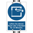 Lüften Sie diesen Raum alle 2 Stunden für 15 Minuten.