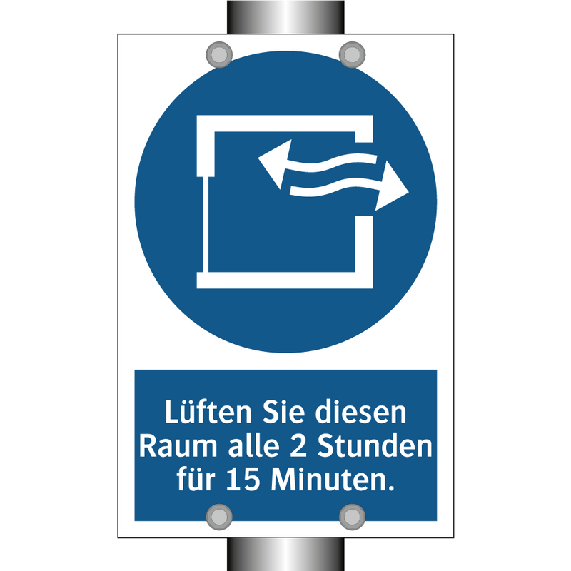 Lüften Sie diesen Raum alle 2 Stunden für 15 Minuten.