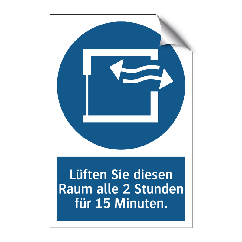 Lüften Sie diesen Raum alle 2 Stunden für 15 Minuten.