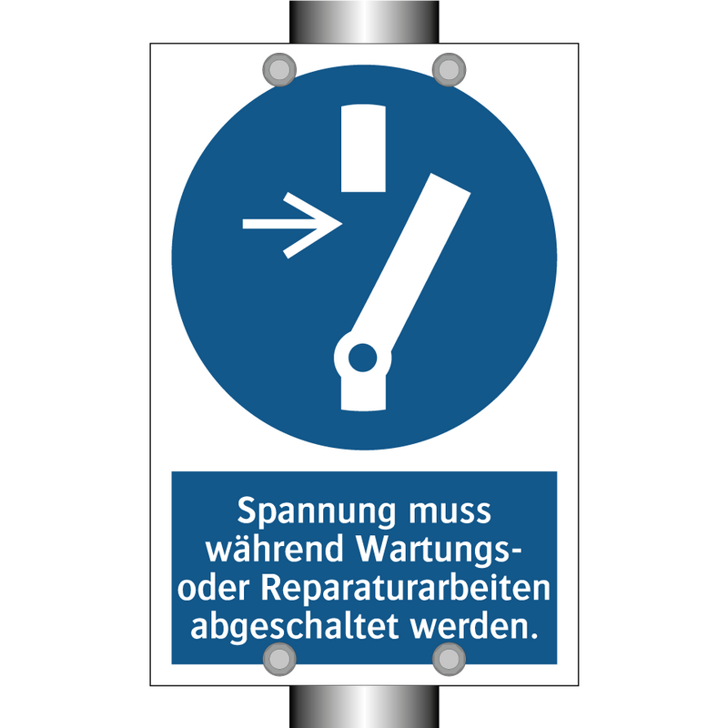 Spannung muss während Wartungs- oder Reparaturarbeiten abgeschaltet werden.