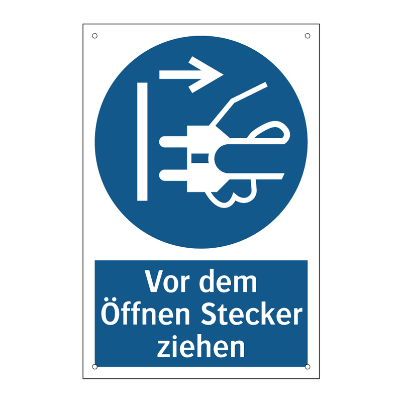 Vor dem Öffnen Stecker ziehen