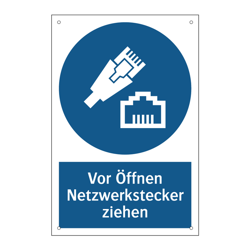 Vor Öffnen Netzwerkstecker ziehen