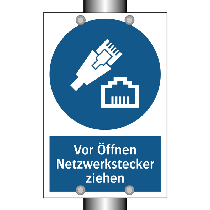 Vor Öffnen Netzwerkstecker ziehen