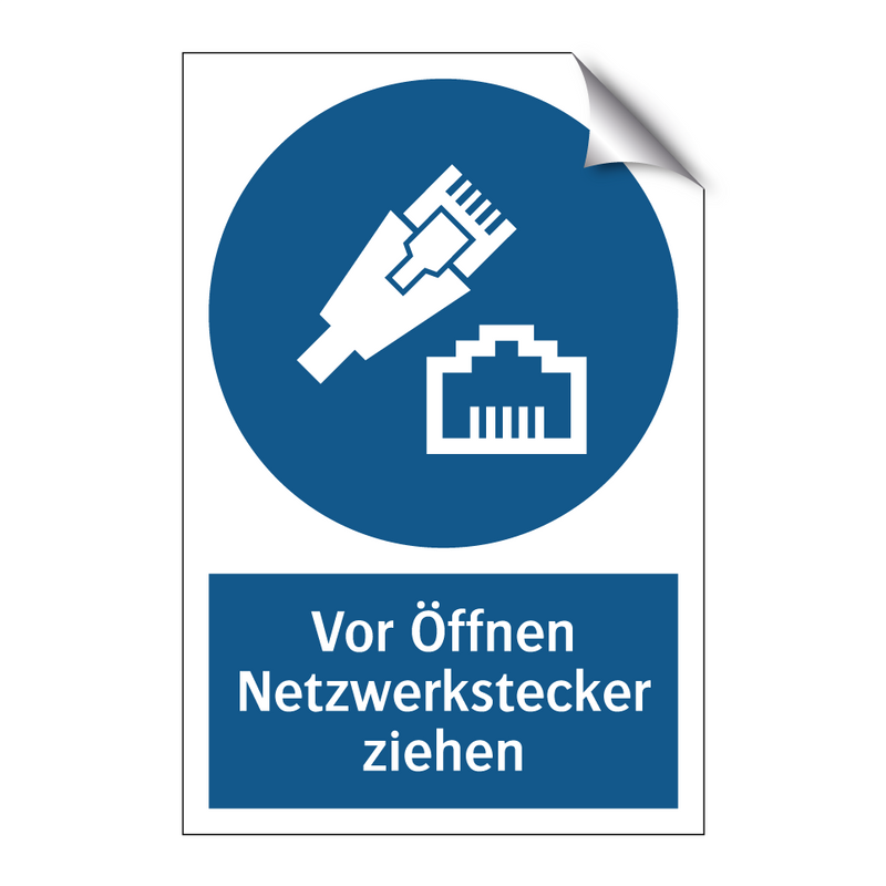 Vor Öffnen Netzwerkstecker ziehen