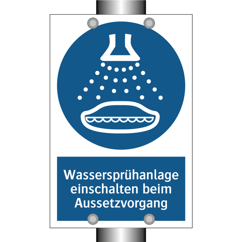 Wassersprühanlage einschalten beim Aussetzvorgang