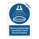 Wassersprühanlage einschalten beim Aussetzvorgang