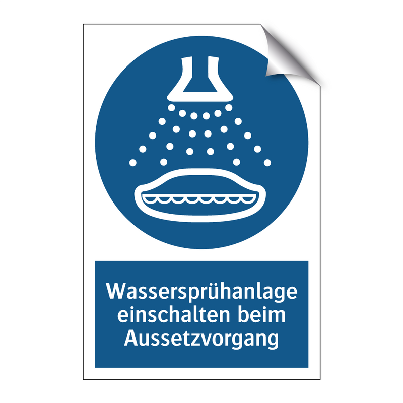Wassersprühanlage einschalten beim Aussetzvorgang