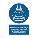 Wassersprühanlage einschalten beim Aussetzvorgang