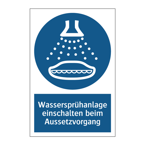 Wassersprühanlage einschalten beim Aussetzvorgang