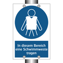 In diesem Bereich eine Schwimmweste tragen