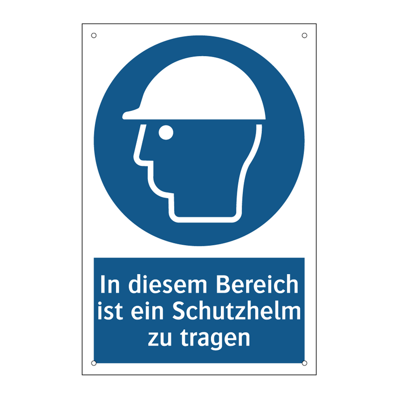 In diesem Bereich ist ein Schutzhelm zu tragen