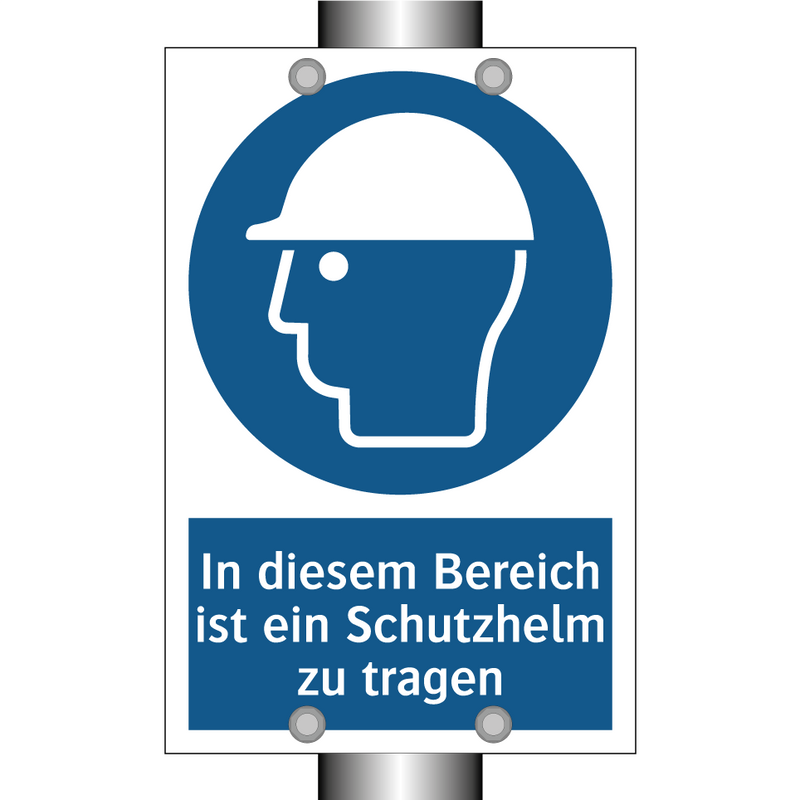 In diesem Bereich ist ein Schutzhelm zu tragen