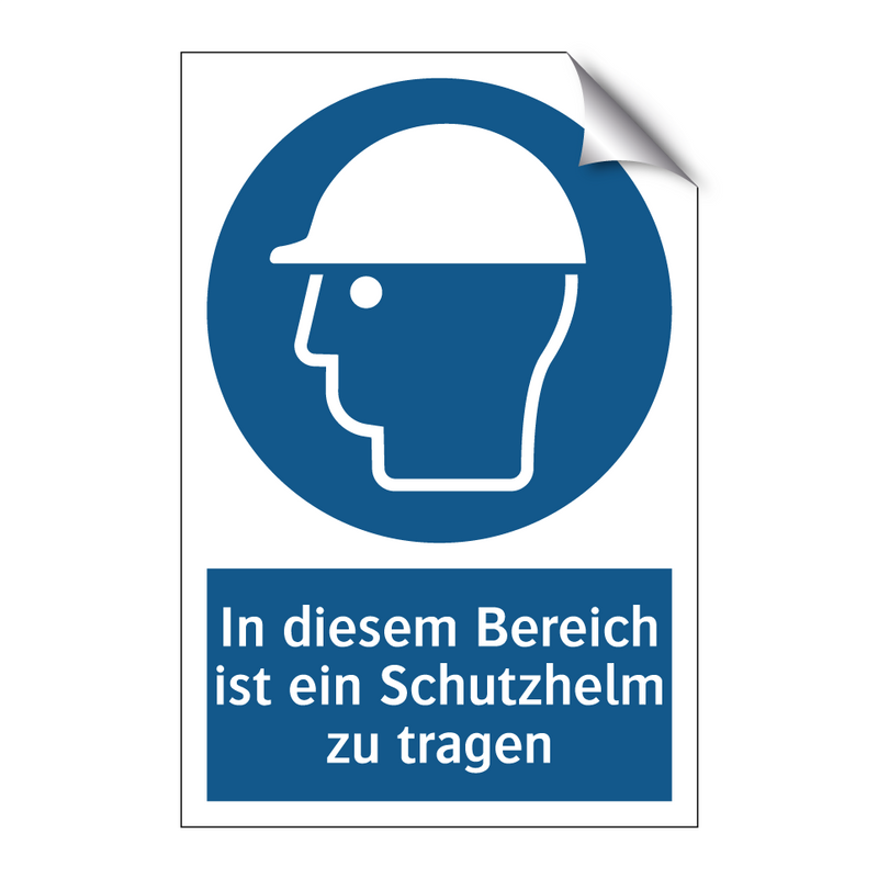 In diesem Bereich ist ein Schutzhelm zu tragen