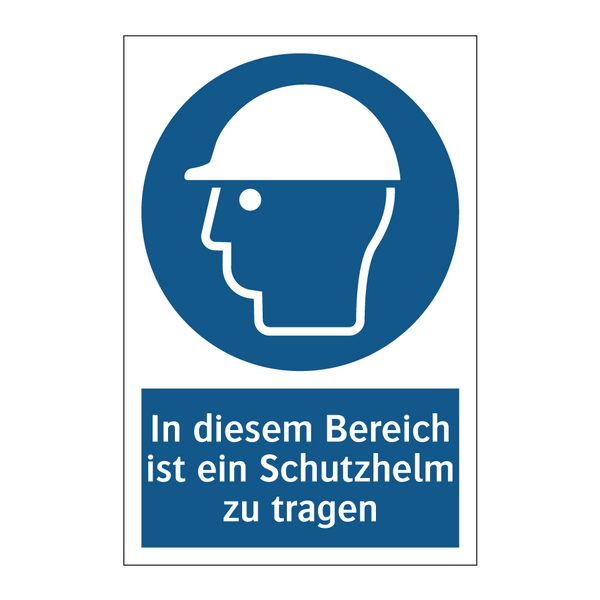 In diesem Bereich ist ein Schutzhelm zu tragen