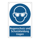 Augenschutz und Schutzkleidung tragen