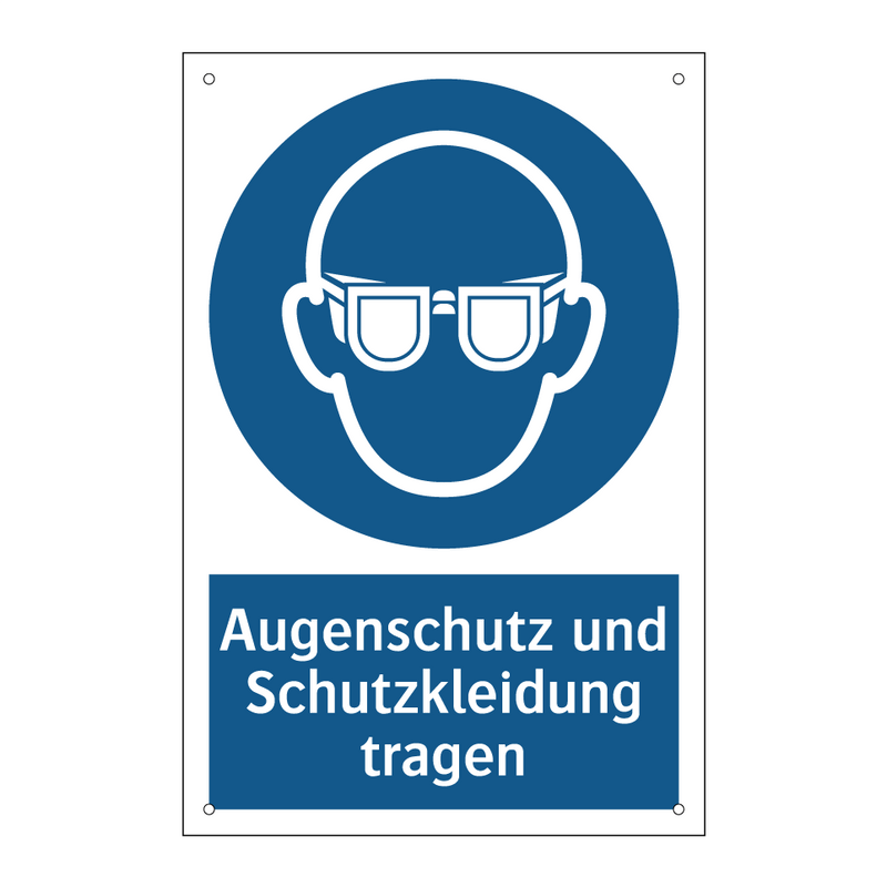 Augenschutz und Schutzkleidung tragen