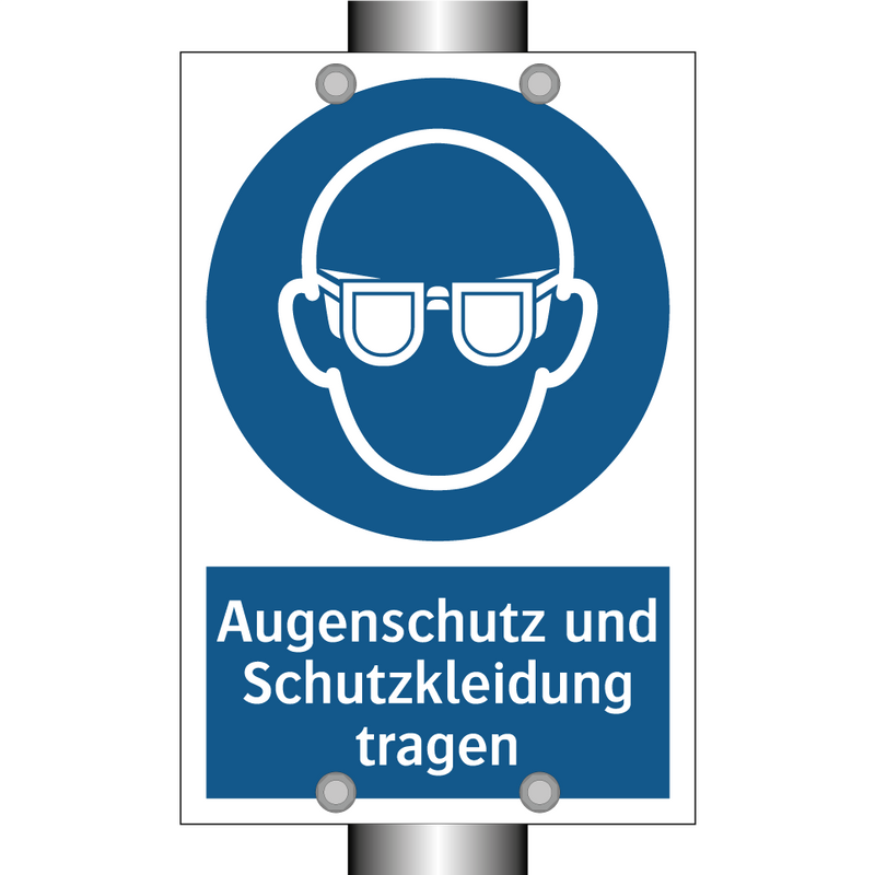 Augenschutz und Schutzkleidung tragen