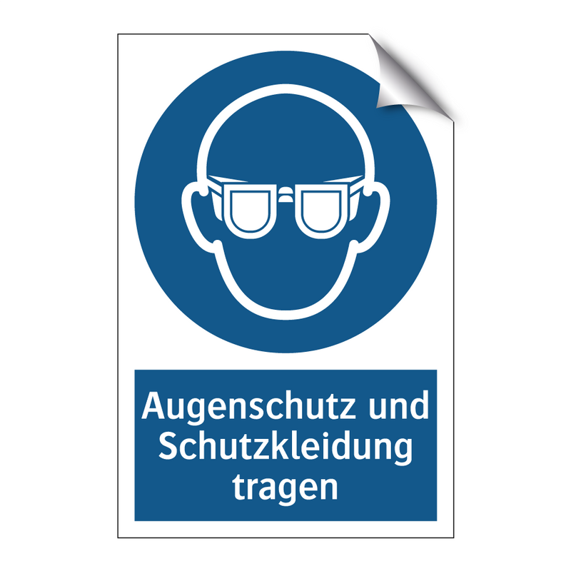 Augenschutz und Schutzkleidung tragen