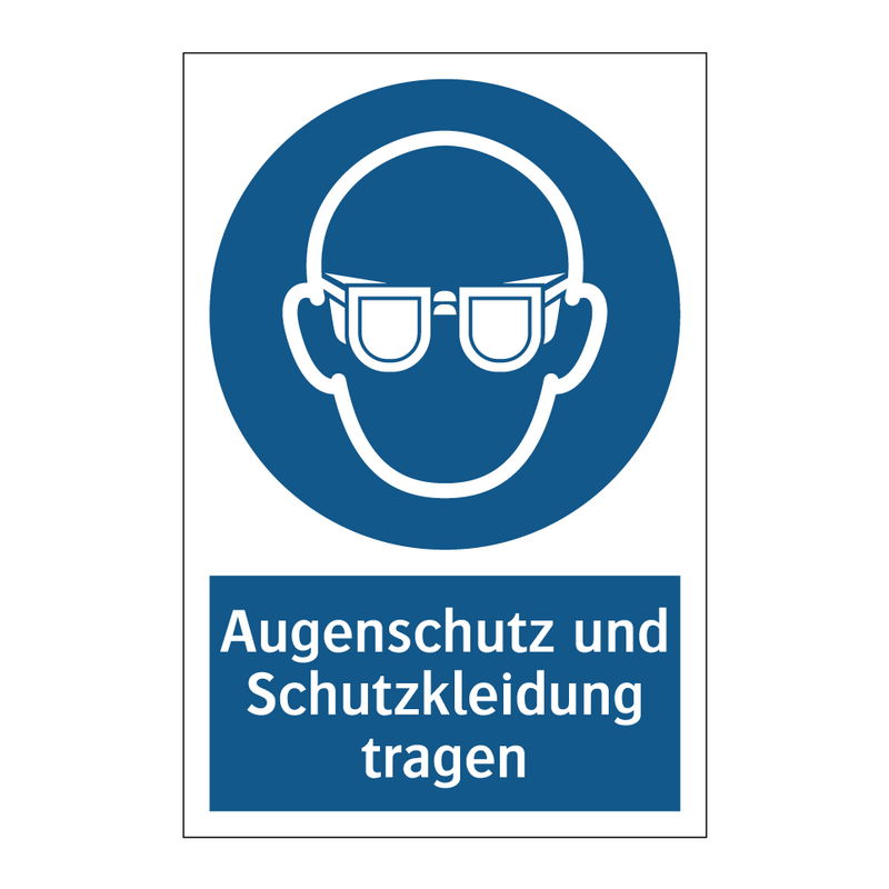 Augenschutz und Schutzkleidung tragen