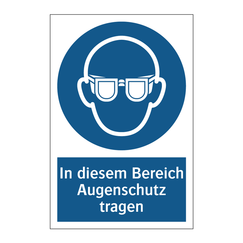 In diesem Bereich Augenschutz tragen