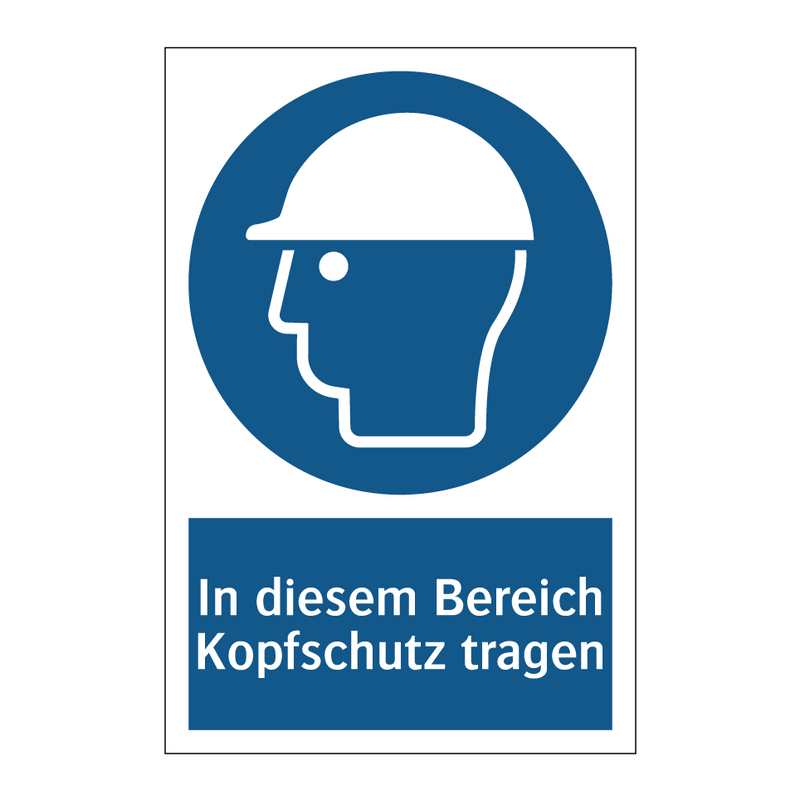 In diesem Bereich Kopfschutz tragen