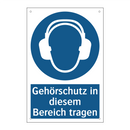 Gehörschutz in diesem Bereich tragen