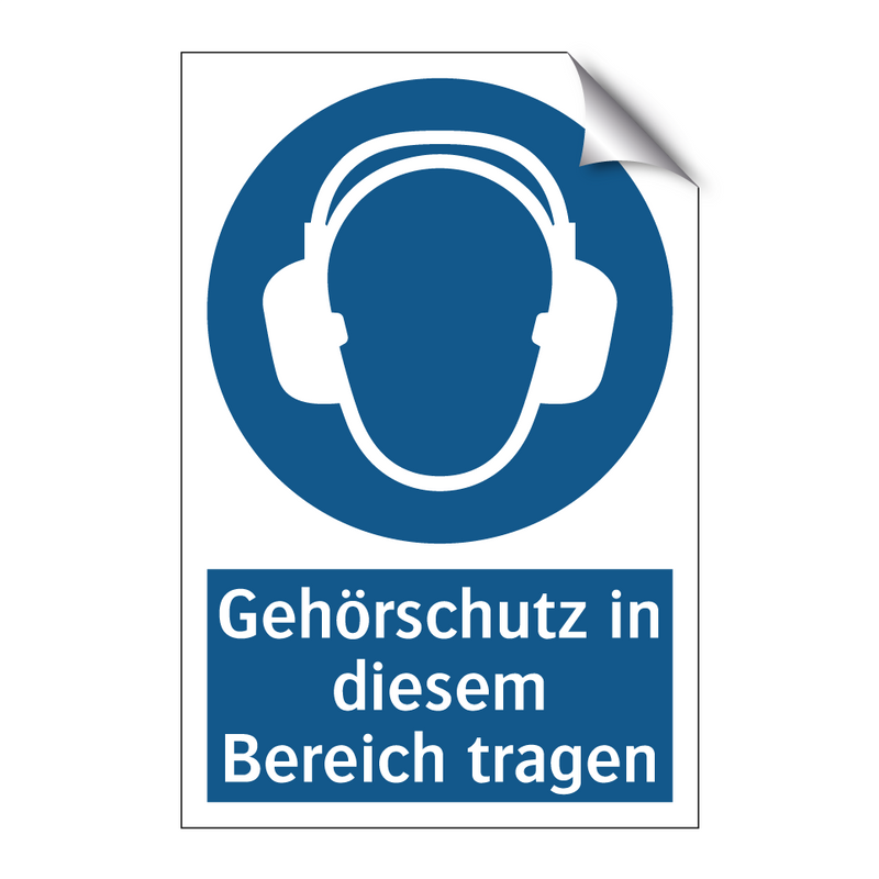 Gehörschutz in diesem Bereich tragen
