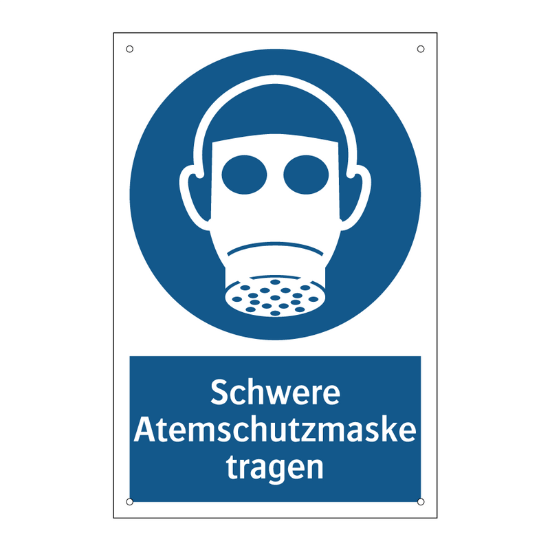 Schwere Atemschutzmaske tragen