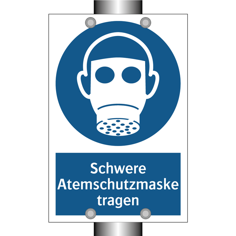 Schwere Atemschutzmaske tragen