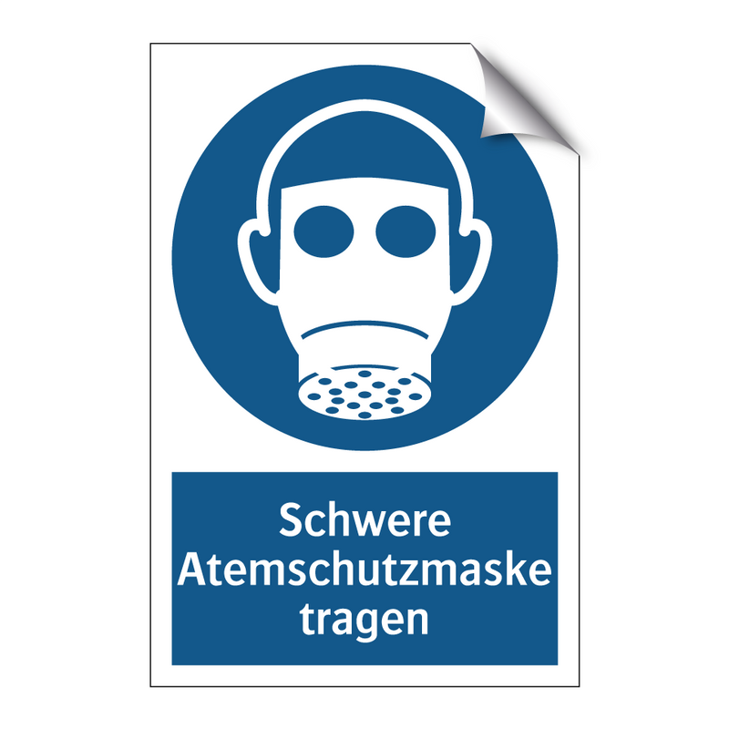 Schwere Atemschutzmaske tragen