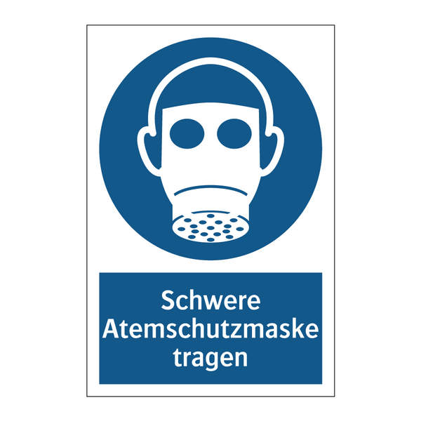 Schwere Atemschutzmaske tragen