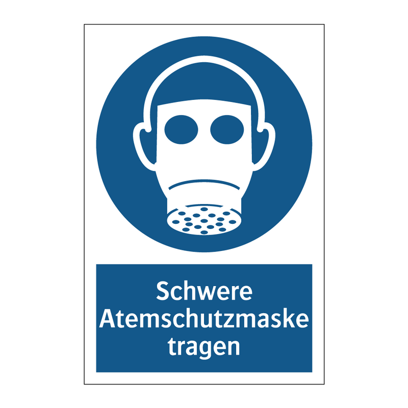 Schwere Atemschutzmaske tragen